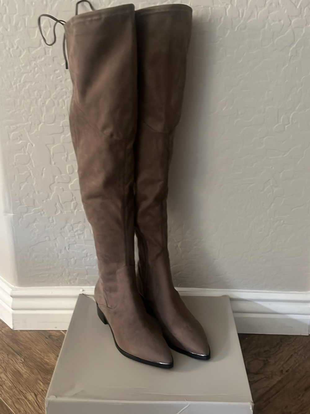 NEW!!! Women's Over-the-Knee Taupe Faux suede fabric boots